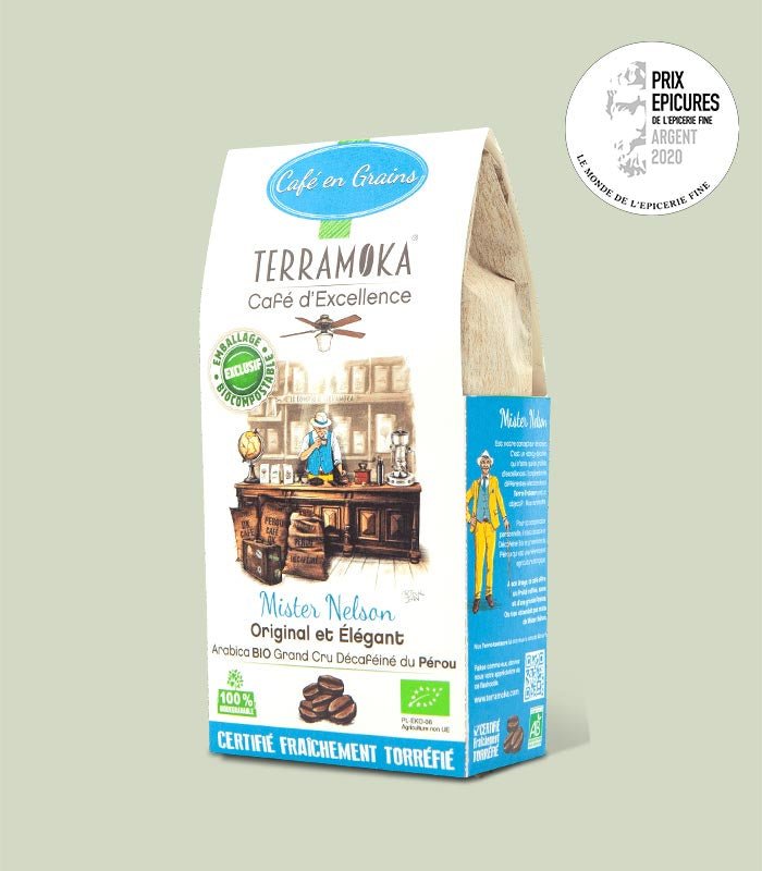 TERRAMOKA Cafe BIO en grains Nelson - 200 g - goobio - and - zen
