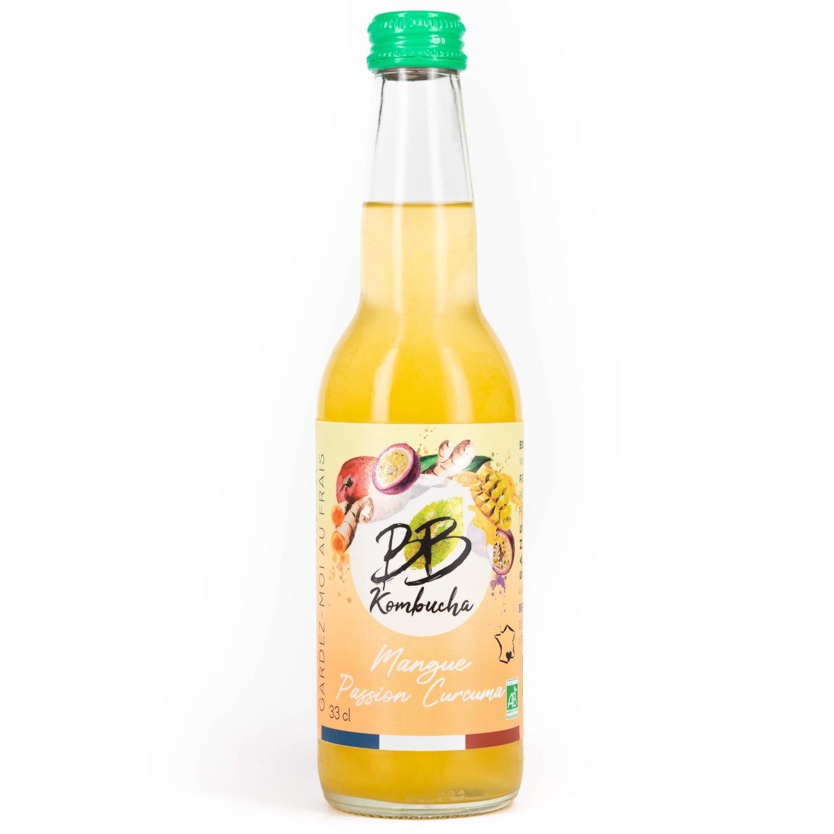Kombucha : Mangue & Passion & Curcuma 33 cl - goobio-and-zen