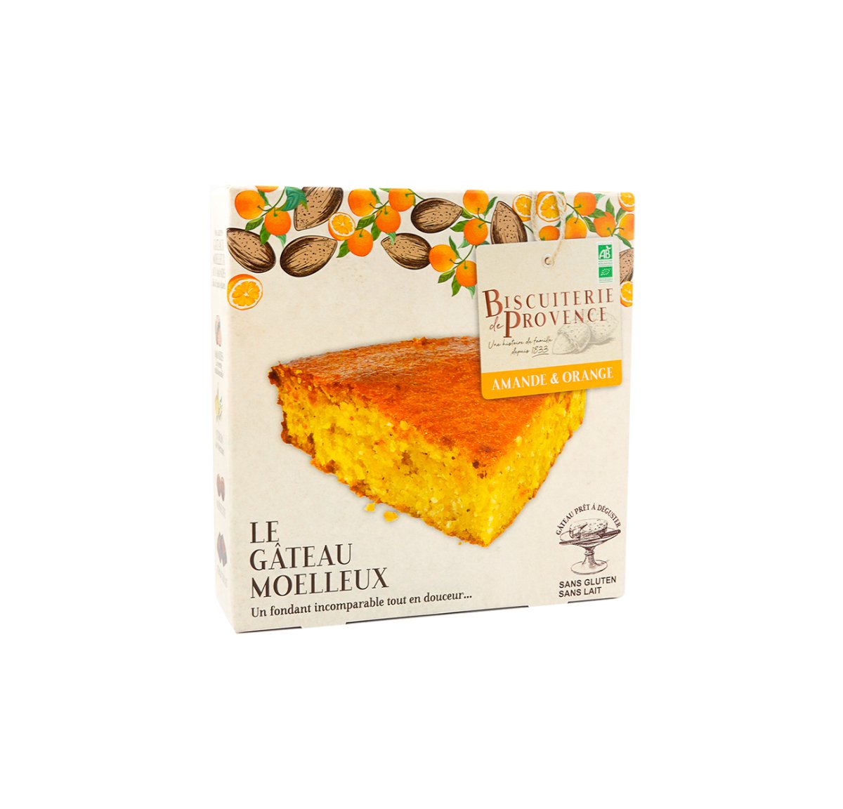 Le Gâteau Moelleux : Amande & Orange - 225 g (4/5 personnes) - goobio-and-zen