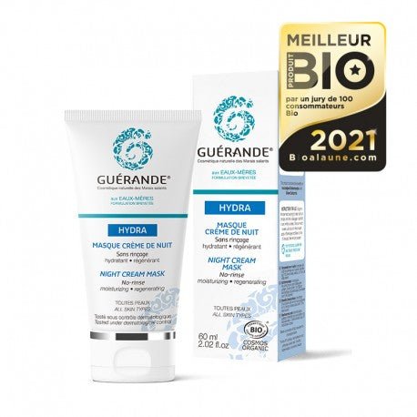 MASQUE ET CRÈME DE NUIT 2 EN 1 Hydratant - Lissant - Sans rinçage - 60 ml - goobio-and-zen