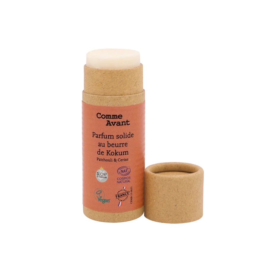 Parfum solide au beurre de Kokum - Patchouli & Cerise - goobio-and-zen