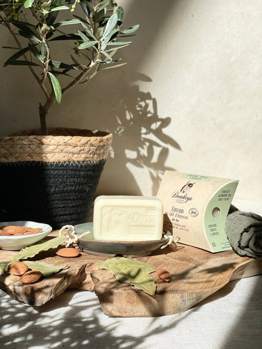 Savon au Lait d'Ânesse - Amande douce & Laurier - 100 g - goobio-and-zen