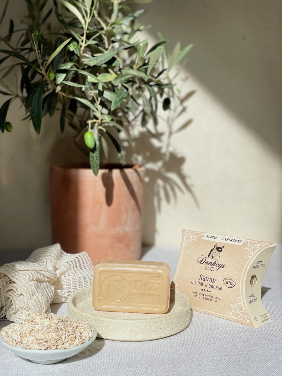 Savon au Lait d'Ânesse - Avoine & Exfoliant - 100 g - goobio-and-zen