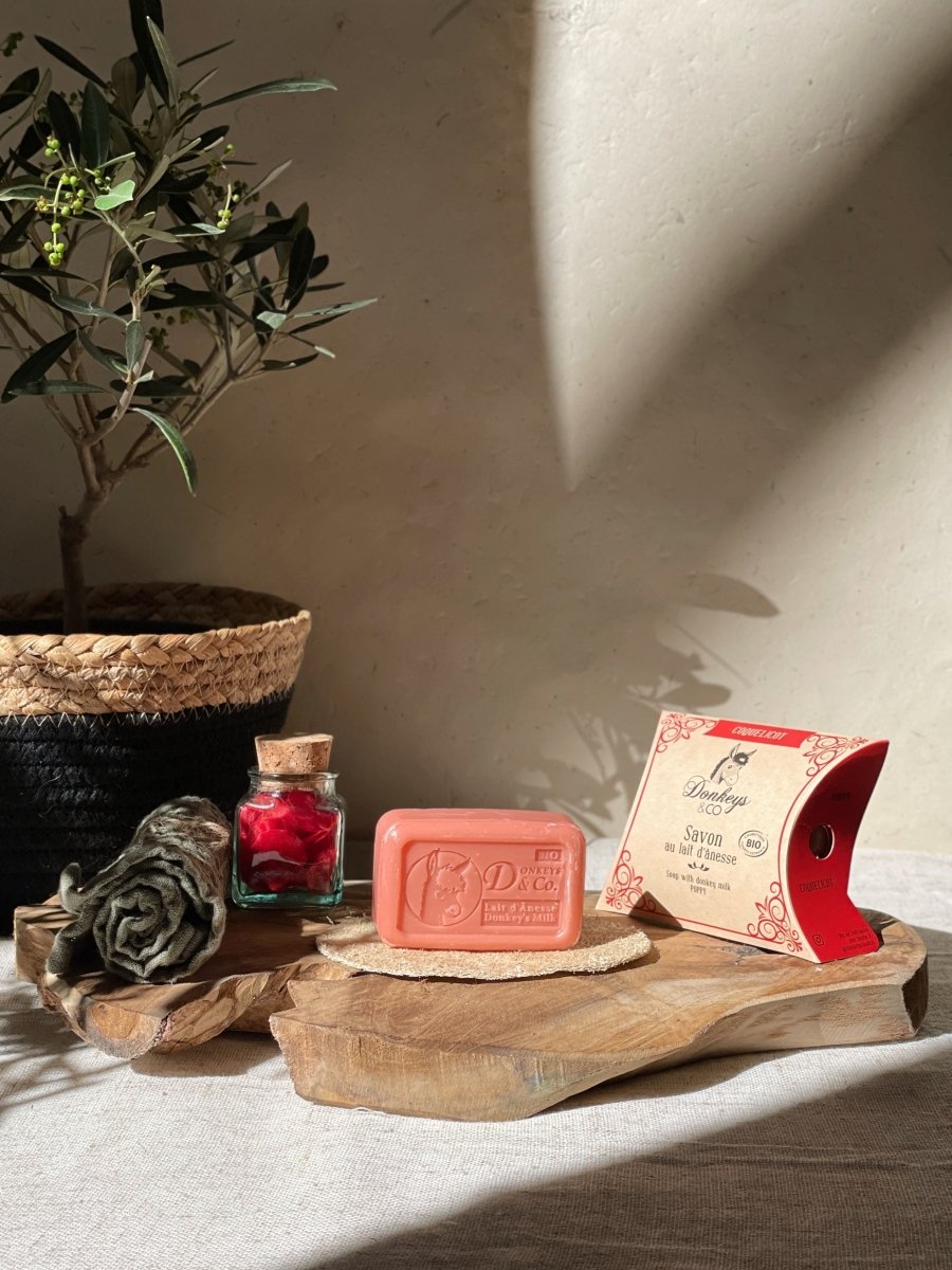 Savon au Lait d'Ânesse - Coquelicot - 100 g - goobio-and-zen