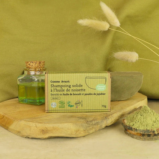 Shampoing solide enrichi en huile de brocoli - Cheveux COLORES / BOUCLES - 70 g - goobio-and-zen
