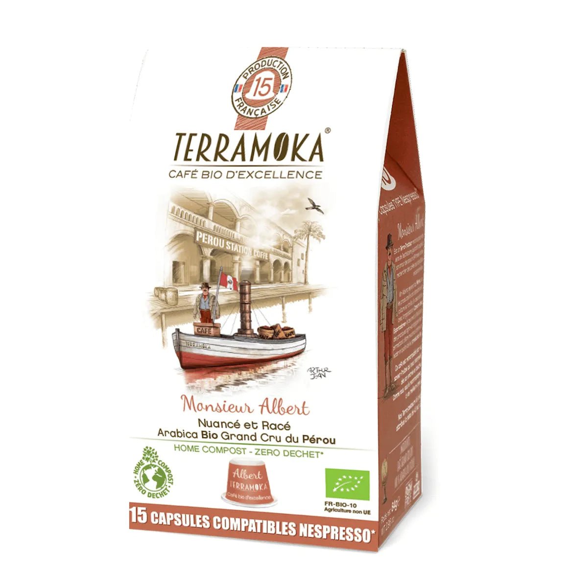 TERRAMOKA 15 ou 60 capsules - Compatibles Nespresso - Albert - goobio-and-zen