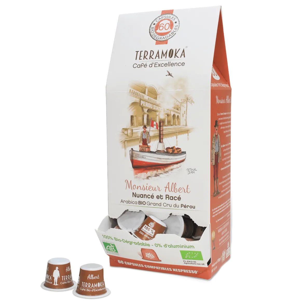 TERRAMOKA 15 ou 60 capsules - Compatibles Nespresso - Albert - goobio-and-zen