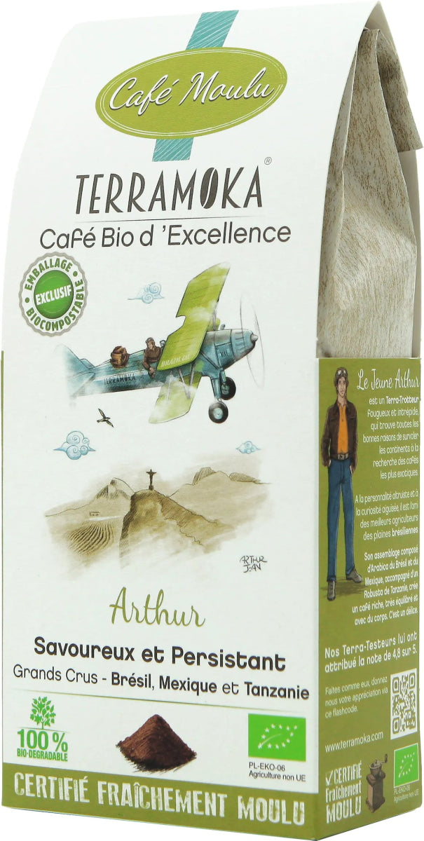 TERRAMOKA Café BIO moulu 250 g - Arthur - goobio-and-zen