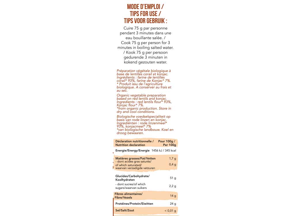 Torsadés de Konjac et lentilles corail - goobio-and-zen