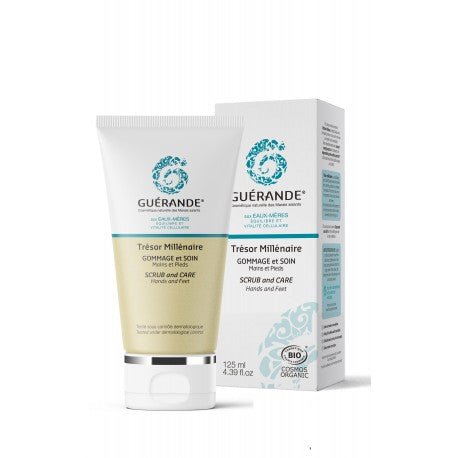 TRÉSOR MILLÉNAIRE GOMMAGE ET SOIN MAINS ET PIEDS Aux Eaux-Mères et Sel de Guérande - 125 ml - goobio-and-zen
