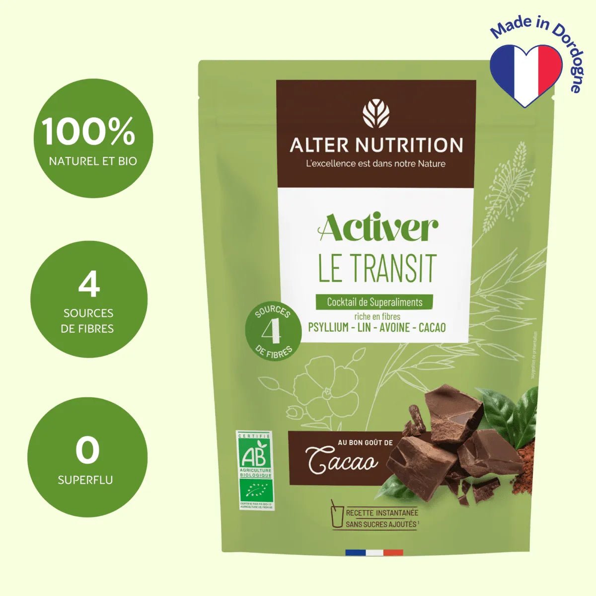 Cocktail Bio de super aliments Spécial transit intestinal au psyllium – 200 g - goobio - and - zen