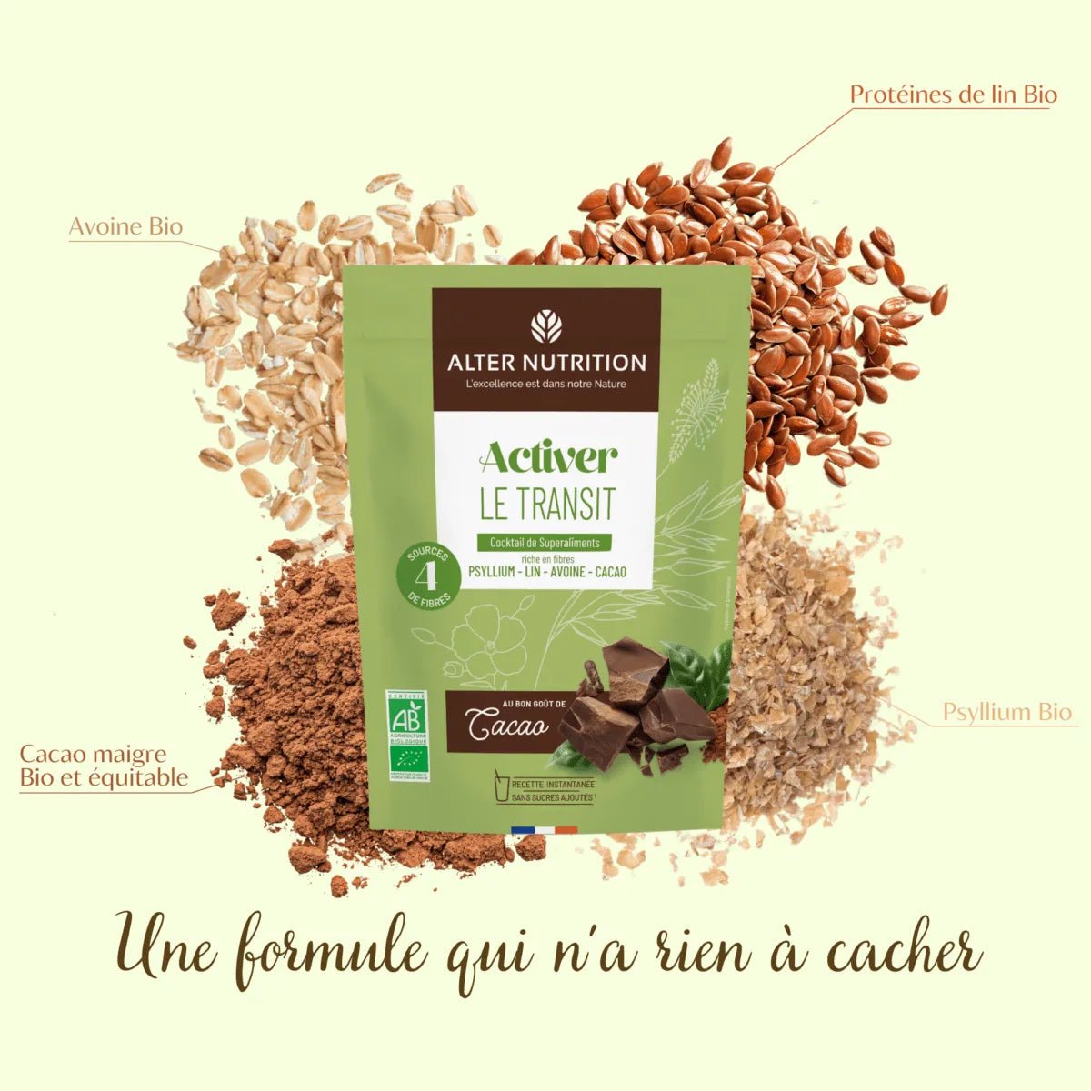 Cocktail Bio de super aliments Spécial transit intestinal au psyllium – 200 g - goobio - and - zen