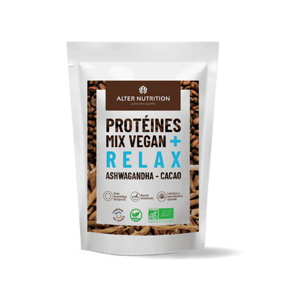 Protéines végétales à l’ashwagandha et au cacao - RELAX - goobio - and - zen