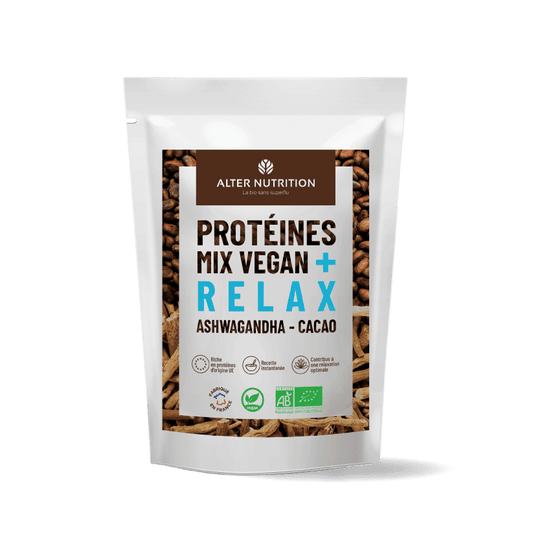 Protéines végétales à l’ashwagandha et au cacao - RELAX - goobio - and - zen