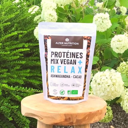 Protéines végétales à l’ashwagandha et au cacao - RELAX - goobio - and - zen