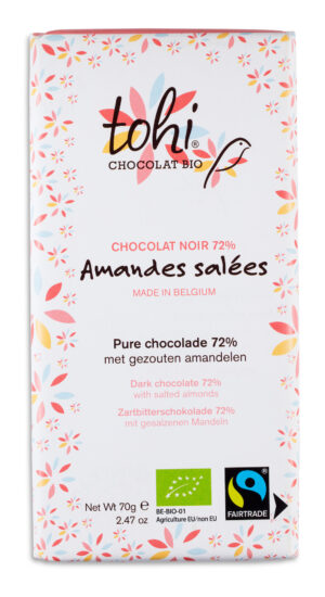 Chocolat -  72% Cacao Amandes salées