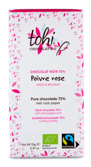 Chocolat -  72% Cacao Poivre Rose