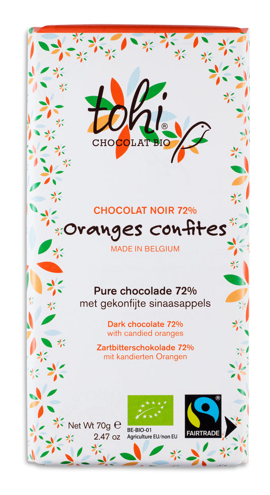 Chocolat - 72% Cacao Oranges confites