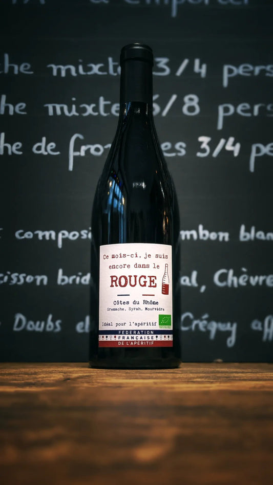 "Ce mois-ci, je suis encore dans le ROUGE" - Côtes-du-Rhône rouge Bio - 75 cl - goobio-and-zen