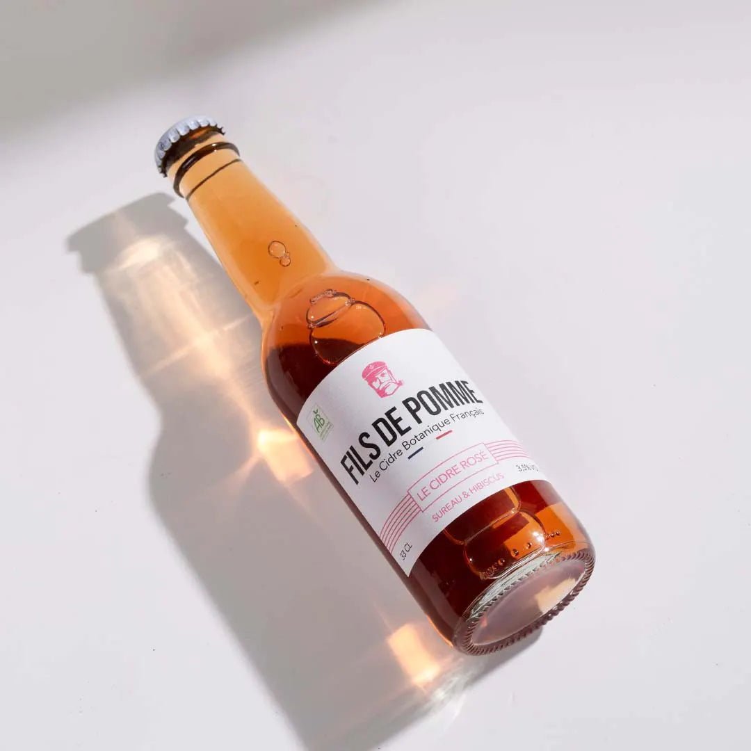 Cidre Bio Rosé - Infusé Fleurs de Sureau & Hibiscus - Cuvée La Coquette (33 cl ou 75 cl) - goobio-and-zen