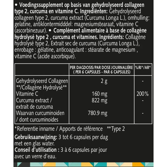 Collagène de type 2+curcuma et vitamine C - 60 capsules - goobio-and-zen