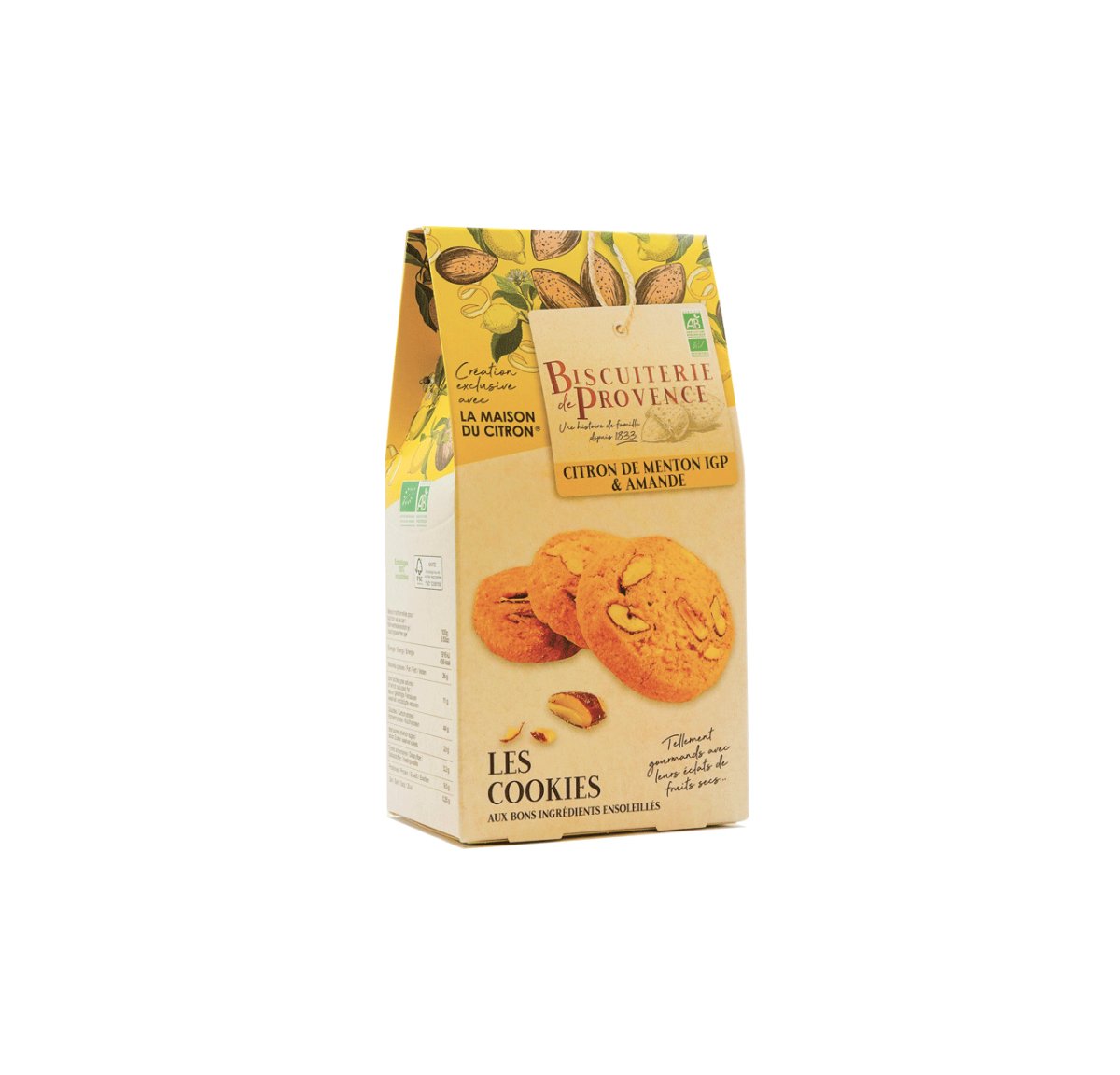 Cookies : Amandes & Citron de Menthon IGP - 120 g - goobio-and-zen