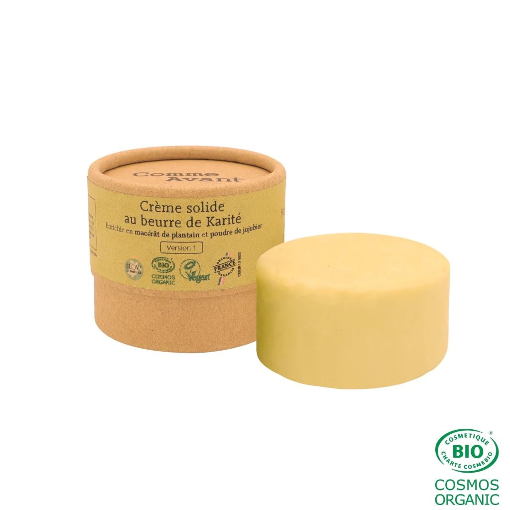 Crème solide au beurre de Karité - Macérât de Plantain & Poudre de Jujubier - 50 g - goobio-and-zen