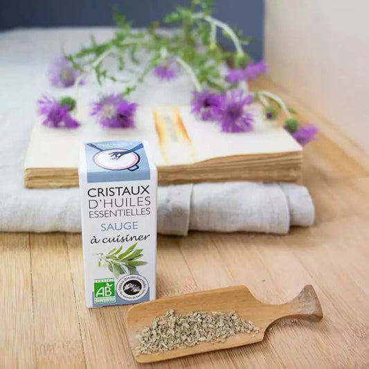 Cristaux Huile Essentielle - SAUGE - 10 g - goobio-and-zen