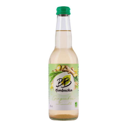 Kombucha Gingembre & Citronnelle 33 cl ou 1 L - goobio-and-zen