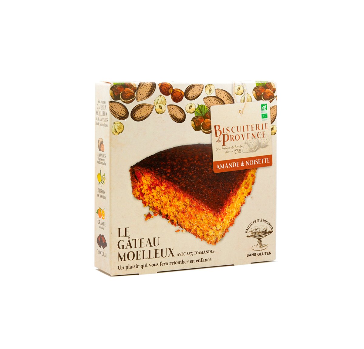 Le Gâteau Moelleux : Amande & Noisette - 225 g (4/5 personnes) - goobio-and-zen