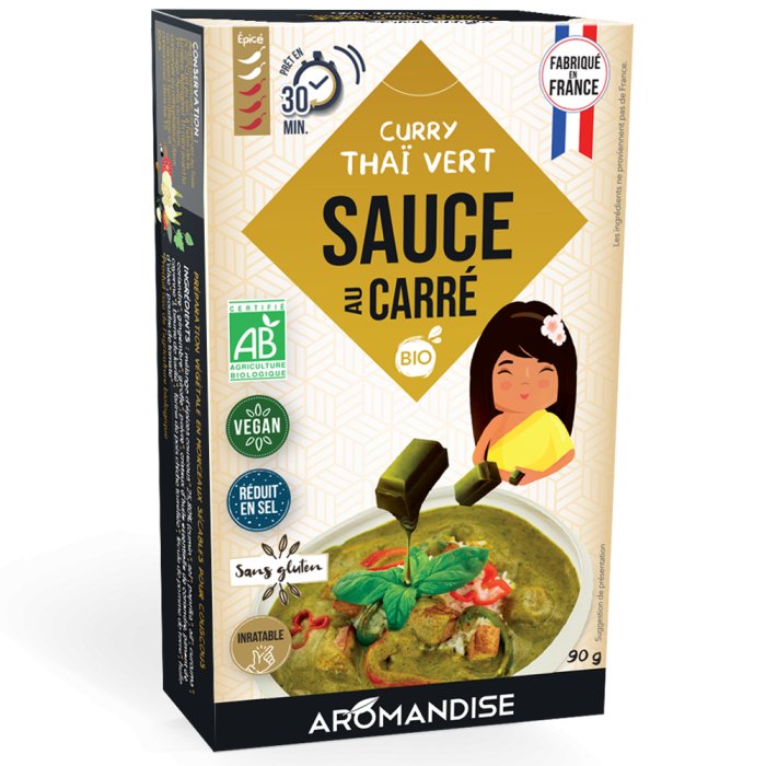 Sauces au CARRE - Curry Vert Thaï - 90 g - goobio-and-zen