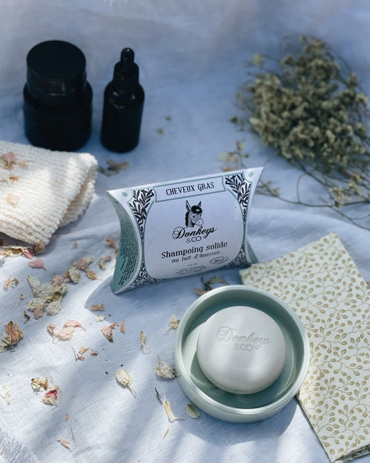 Shampoing solide au lait d'ânesse - Cheveux gras - 75 g - goobio-and-zen