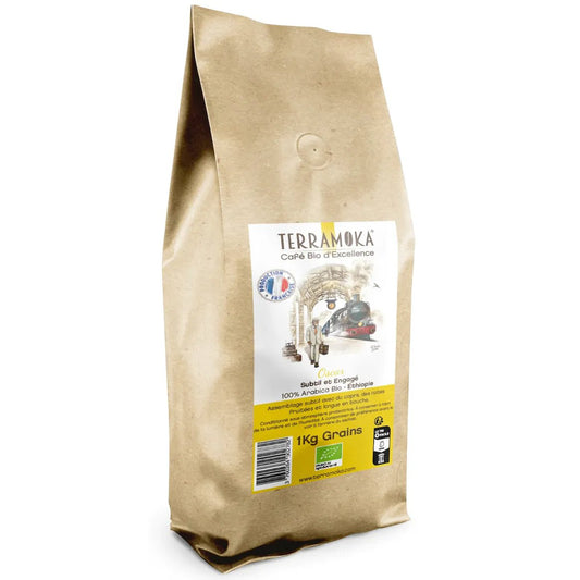 TERRAMOKA Café BIO en grains Oscar - 1 kg ou 200 g - goobio-and-zen